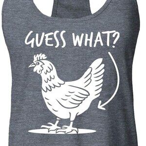 Guess What Chicken Butt Women's Racerback Tank Top Slim Fit XS